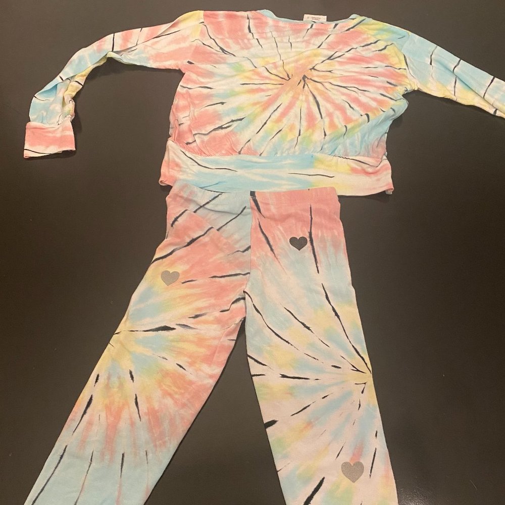 Flowers By Zoe Tie Dye Leggings and Shirt Set